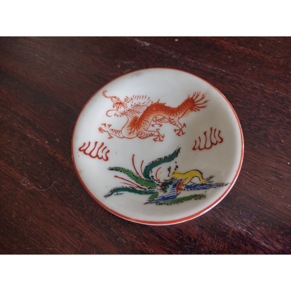 Vintage Red Dragon Saucer Plate